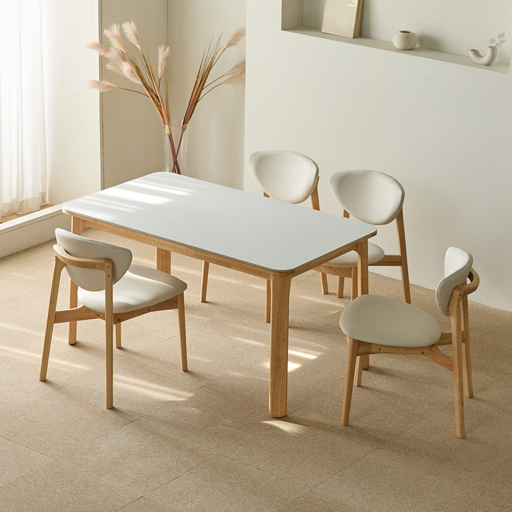 리샘 토리 세라믹 원목식탁 + 벨체어 B의자 세트 4인용 방문설치, 내추럴, 일반의자 4 731,000원