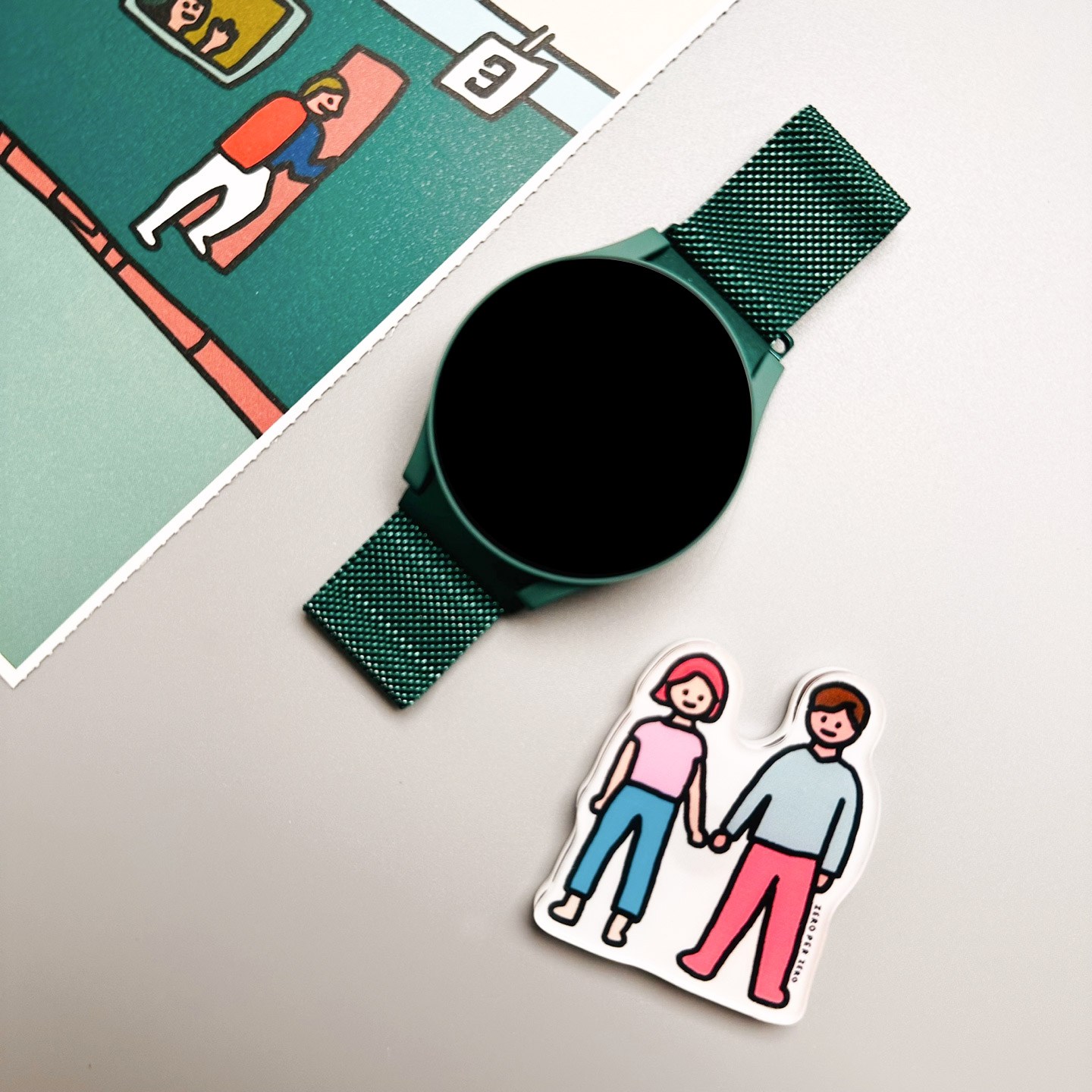 스페이스쉴드 갤럭시워치 7/6/5/4 40mm 44mm 호환 날개형 메탈 밀리네즈루프 스틸 밴드 시계줄 20mm 스트랩 12color 12,300원