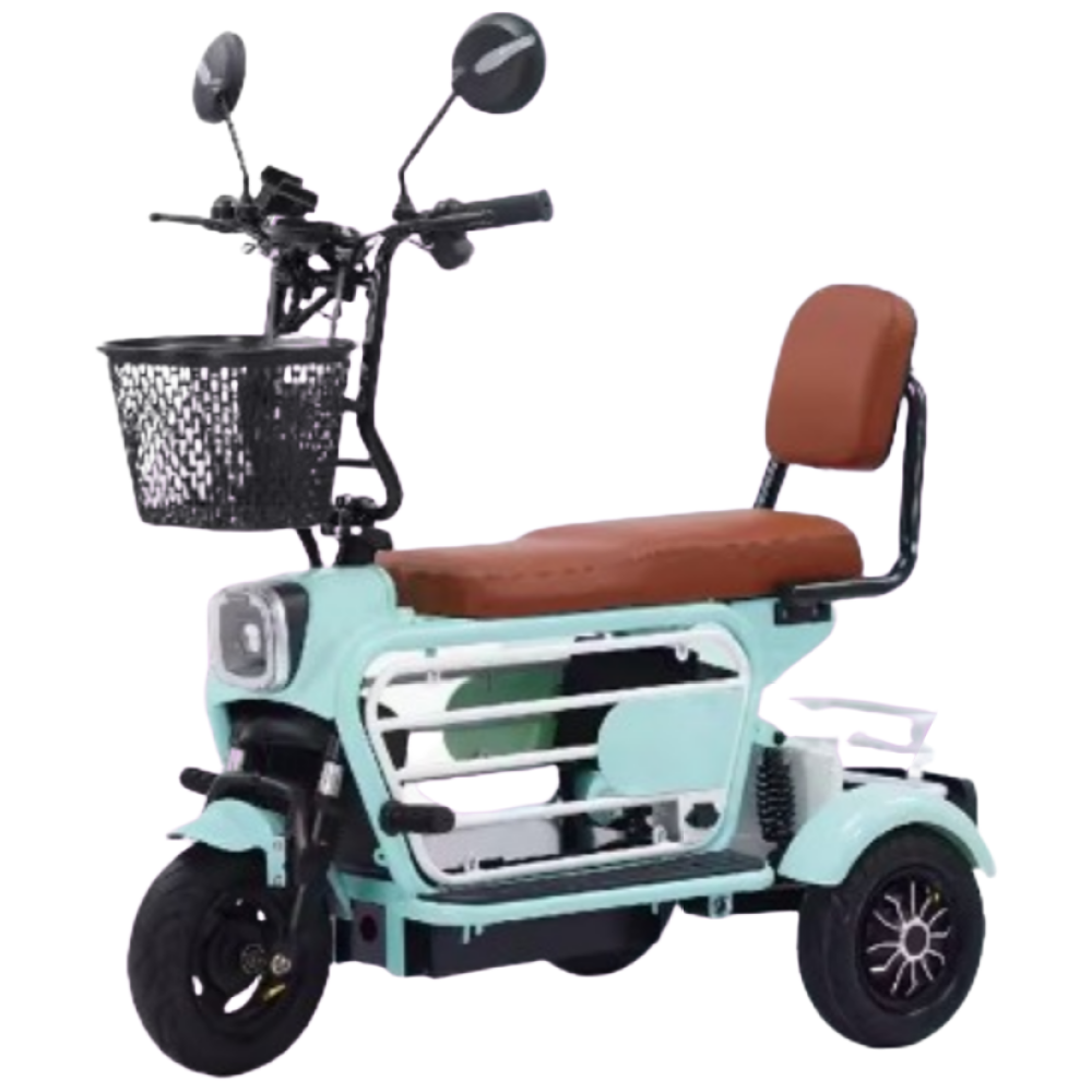 miraemoa 2인용 세발 전기 자전거 강아지 등받이 배터리 탈착형 스쿠터 전동, 블루 916,900원