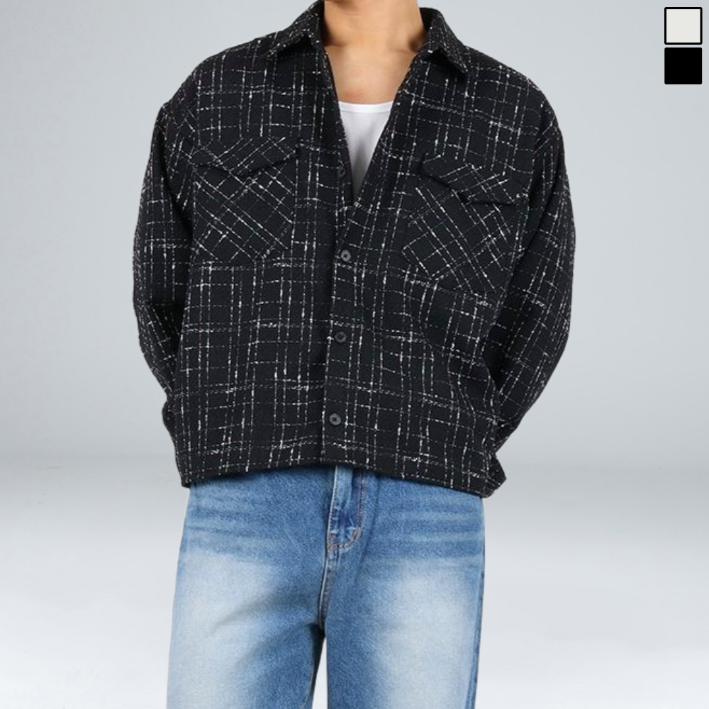 이황에프엔씨 트위드 크롭 셔츠 자켓 (6598-1) 43,800원