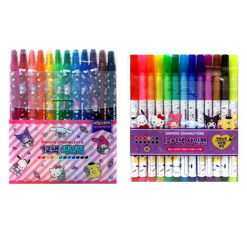 산리오캐릭터즈 12색 색연필+사인펜 세트 11,510원