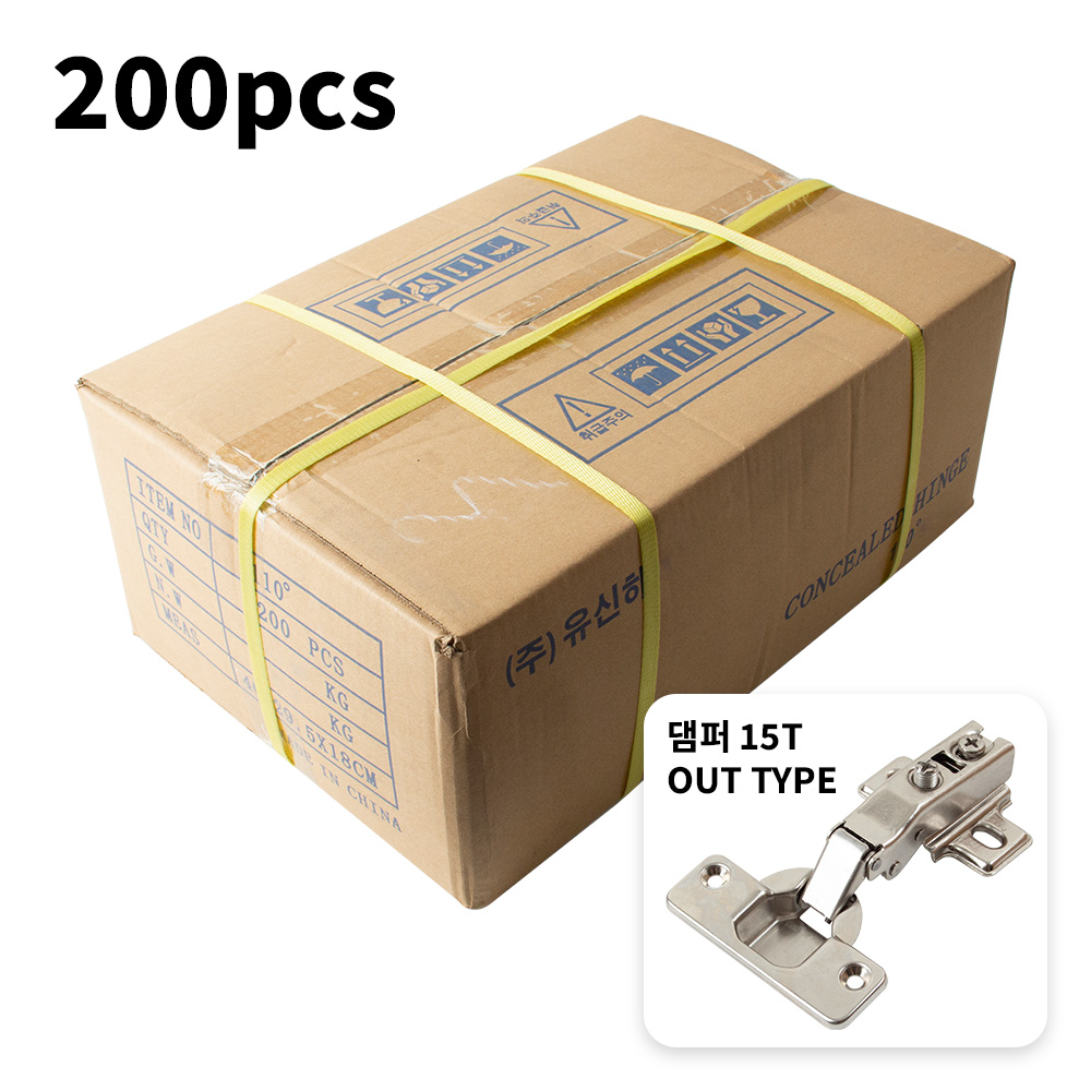 [철물인] 싱크경첩 유신110도 아웃도어-저압댐퍼형 15T/18T 1박스(200개) 피스미포함 133,000원