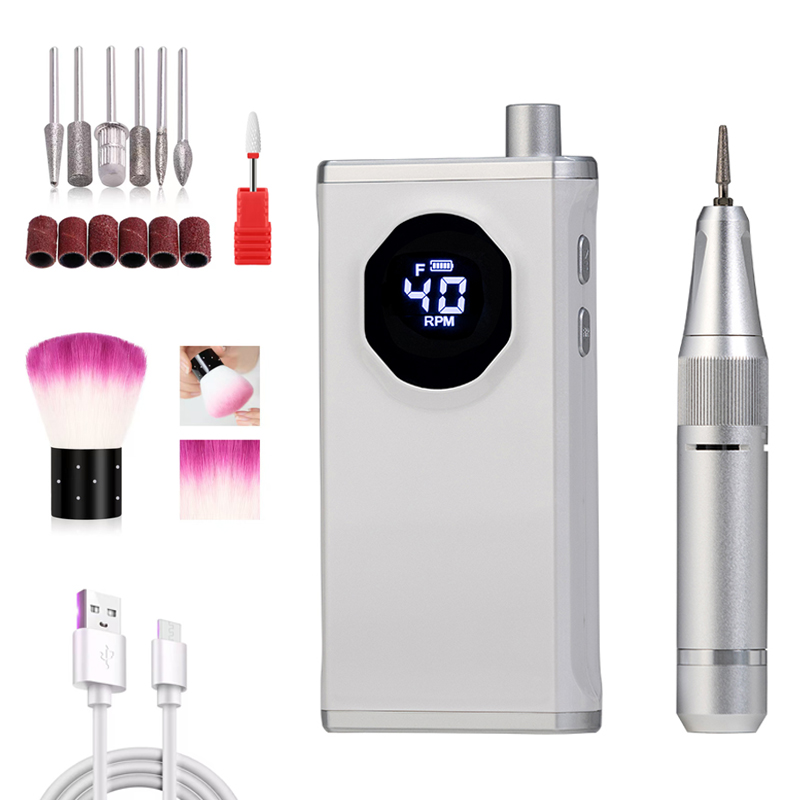 KUKEE [국내발송] 네일드릴기 전동 네일 머신 손톱 관리기 무소음 0-40000rpm 속도 조절 홈케어 젤네일드릴 전문 폴리셔 39,800원