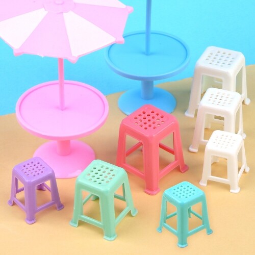 10개입 미니어처 파스텔 포장마차 플라스틱 의자 1,300원