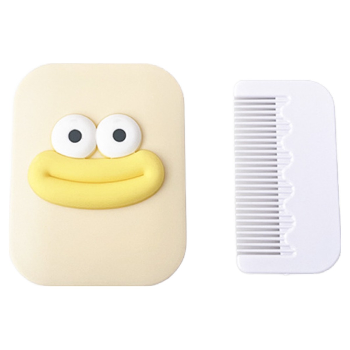 일호장신구 휴대용 플립 눈 입 거울 빗 귀여운 포인트 미니 미러 헤어 뷰티 소품, 1개, 옐로우 9,800원