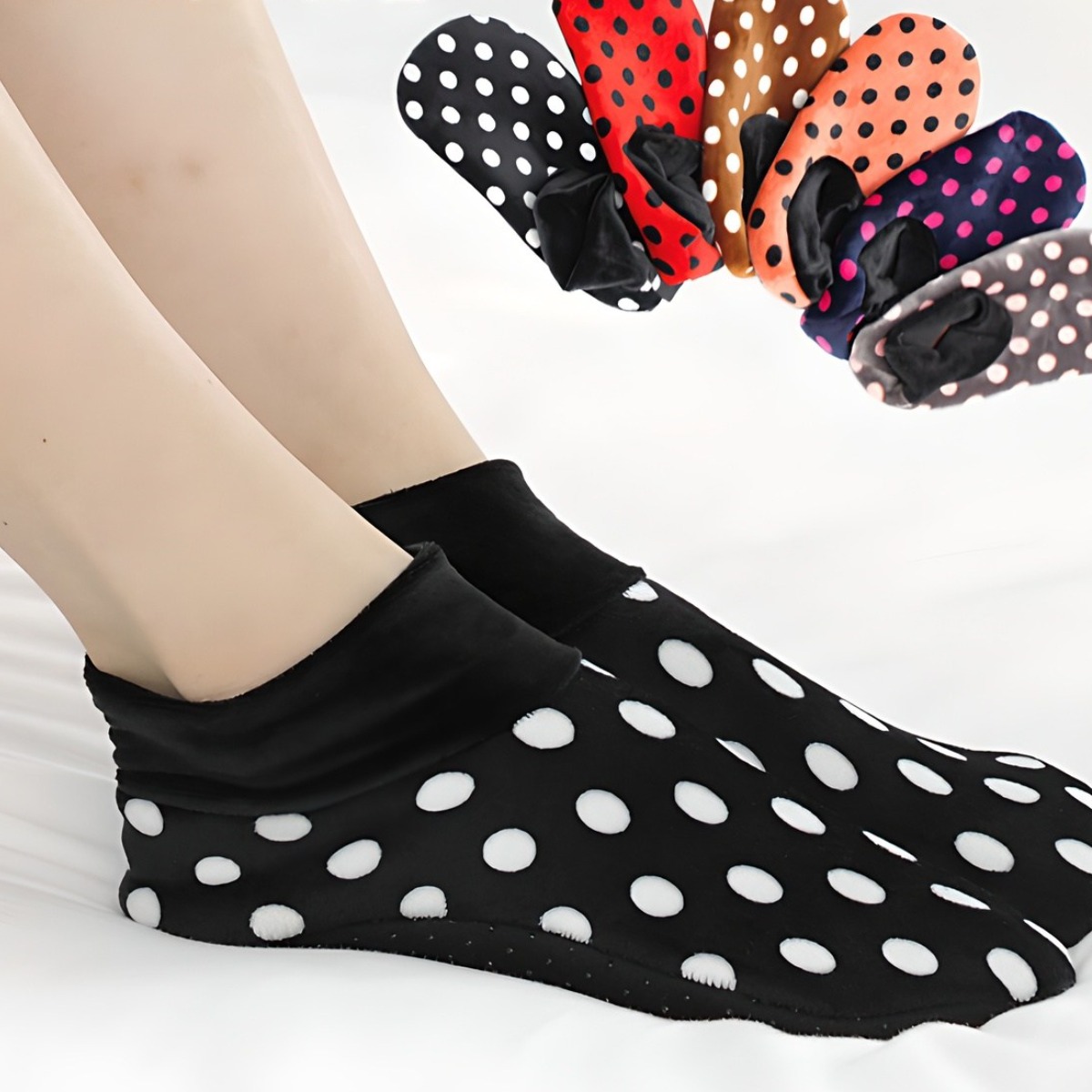 요술버선 도트 기모 덧신 3켤레 밍크 보온 방한 8,800원