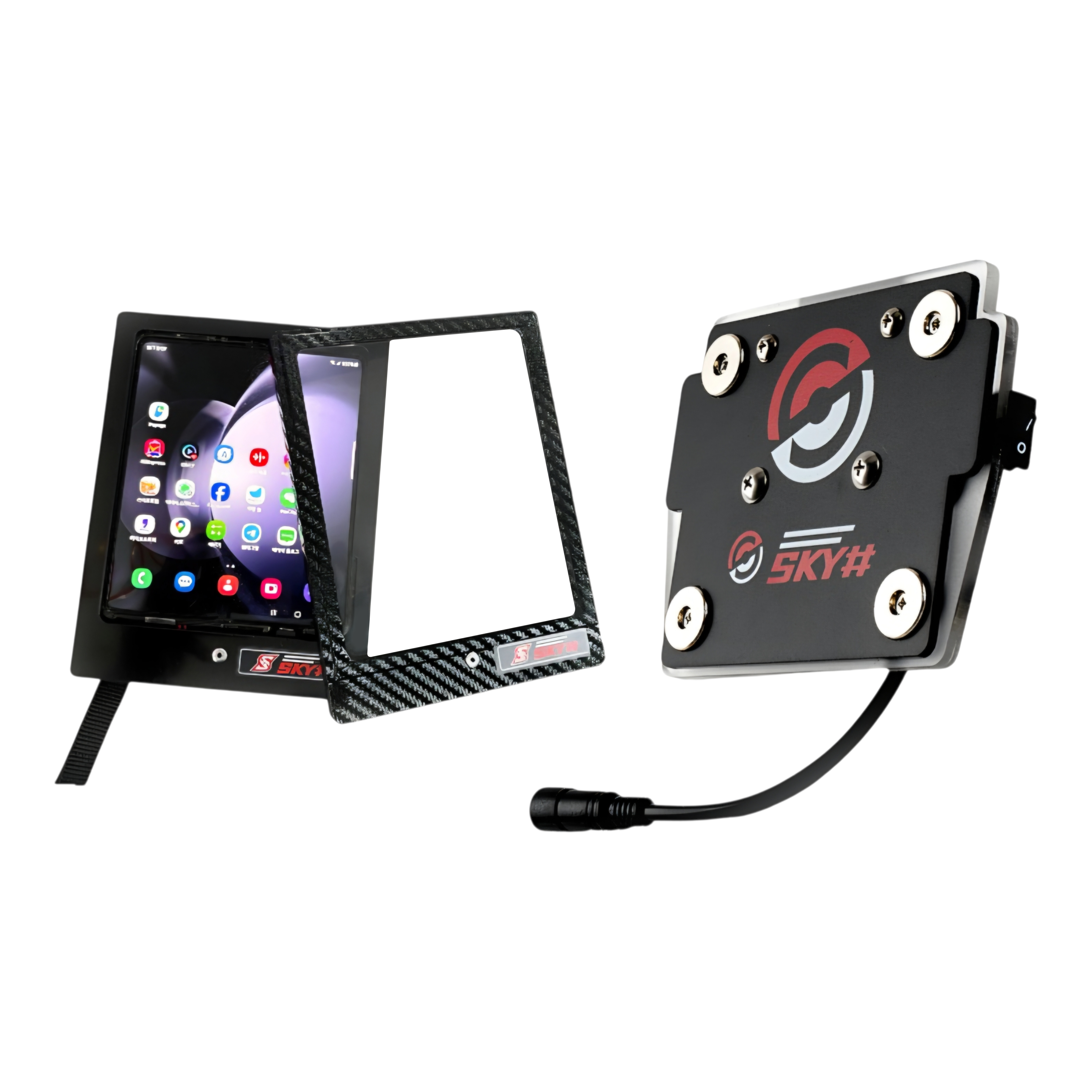 SKY# 배달대행 오토바이 자석 충전거치대 2구 오픈형B1+Z폴드열선방수케이스세트3.4.5.6기종옵션선택 125,000원