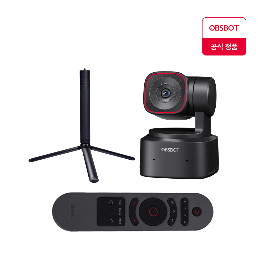 옵스봇(OBSBOT) Tiny 2 Lite + 리모컨 + 확장형 삼각대 세트 4K AI 스트리밍 PTZ 웹캠 뷰티모드 웹카메라 443,000원