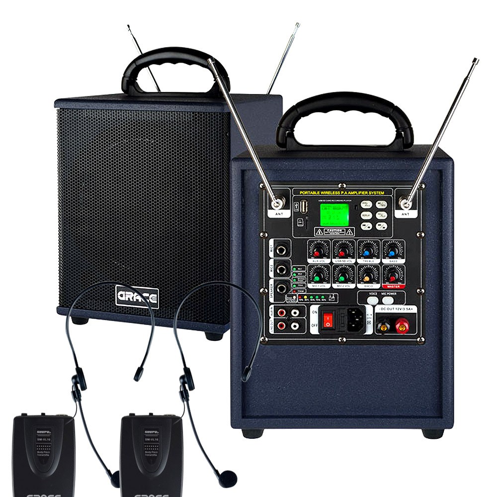 그레이스 EG-180 휴대용 이동식 앰프 스피커 무선마이크 2개 블루투스 387,000원