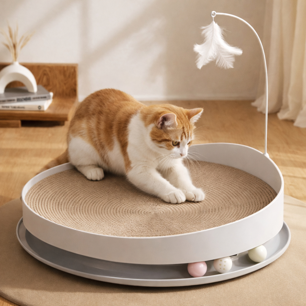 MAAH 고양이 대형 평판형 트래볼 스크래쳐 장난감 PTVC-25, 1개, 화이트 19,500원