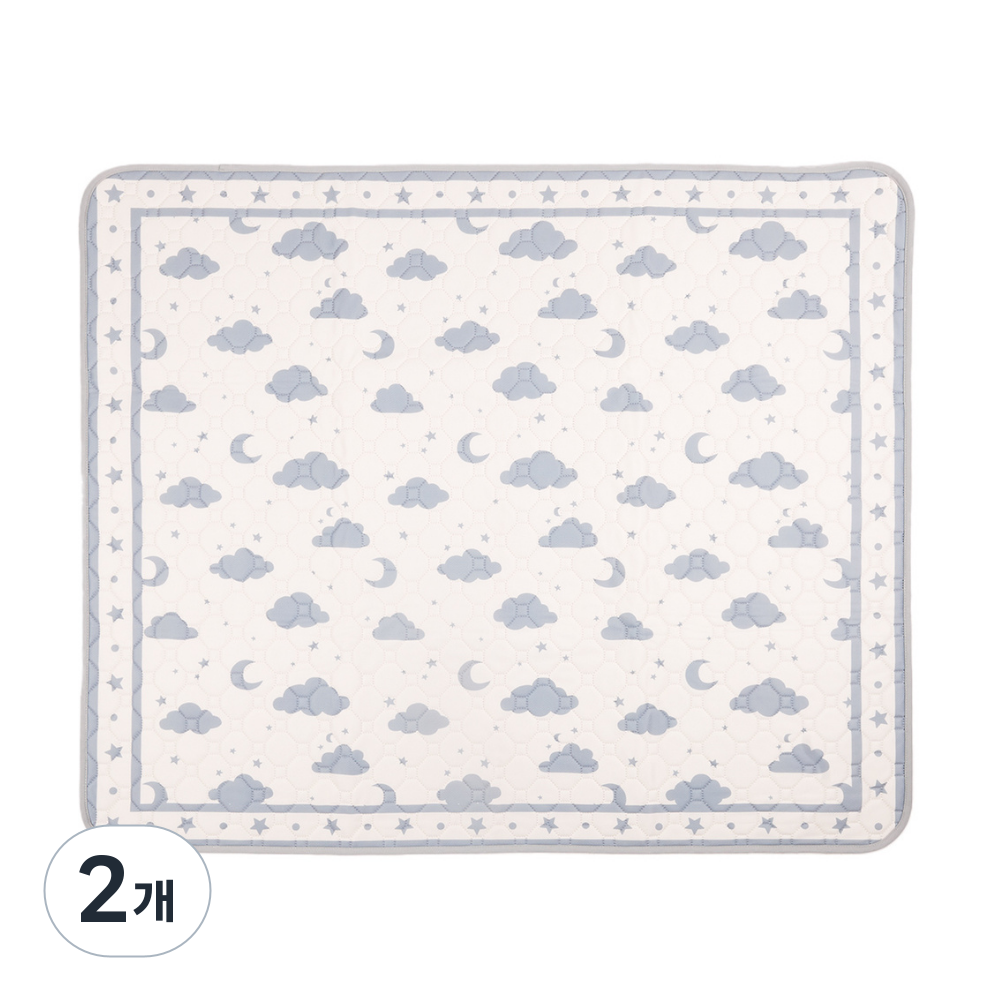 PLUPUP 자연감성 달 별 구름 로얄블루 재사용 강아지 배변패드 흡수력UP 미끄럼방지  2장세트 39,990원
