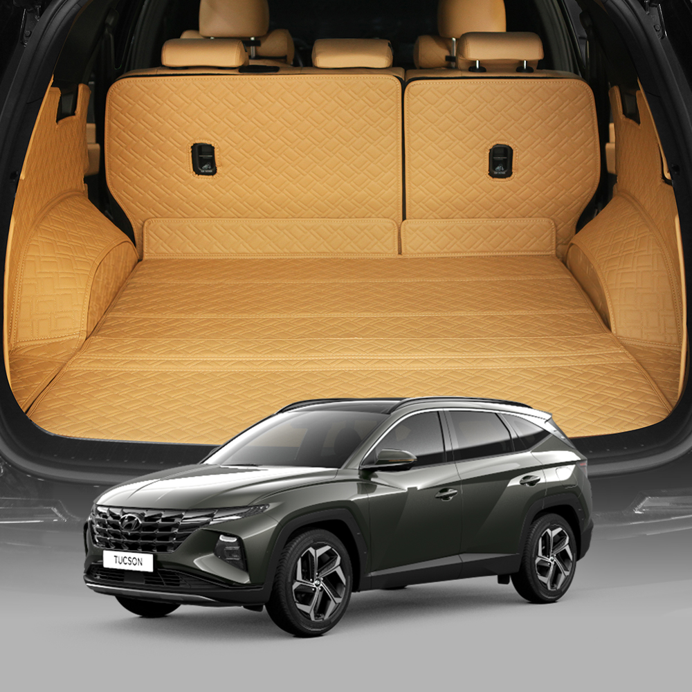 디테일링 우븐블럭 프리미엄 풀커버 트렁크 매트 + 킥매트 2p + 가죽보호제 세트 하이브리드 BOSE사운드 무, 새들브라운 + 아이보리, 디 올 뉴 투싼 NX4 109,000원