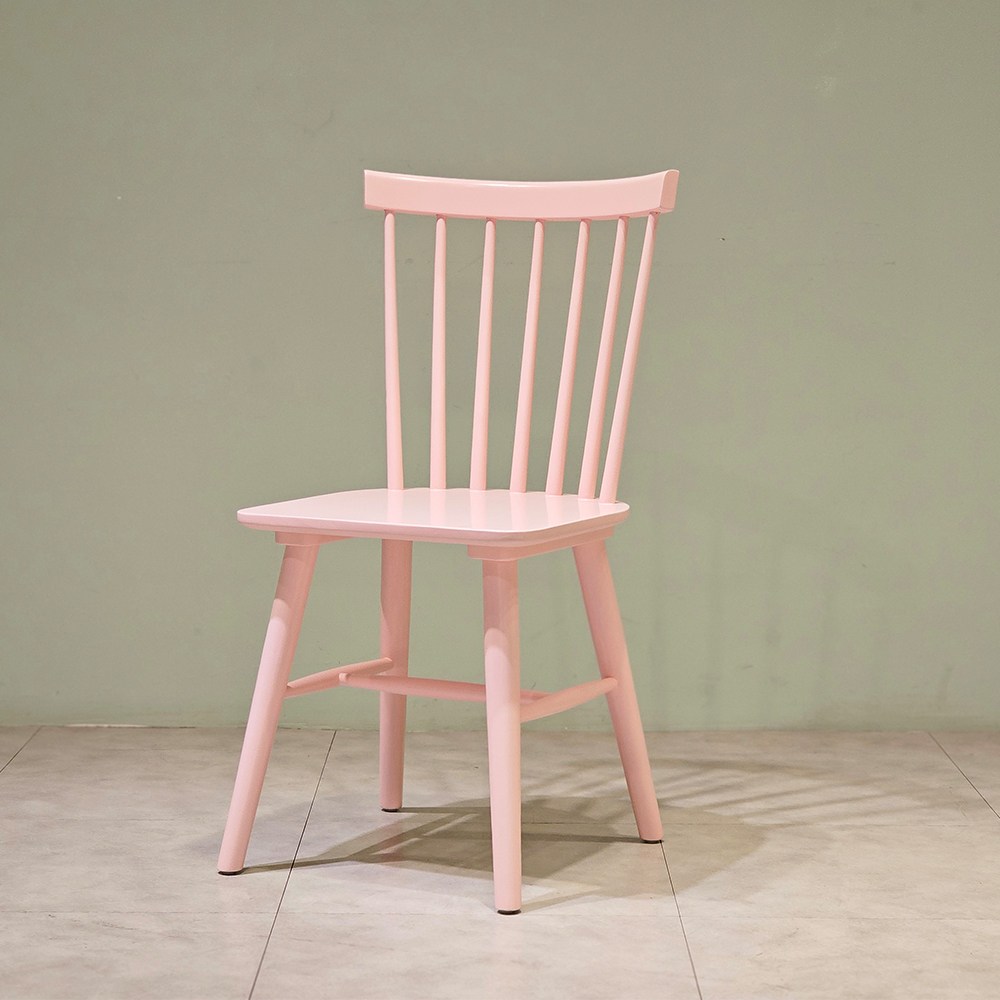 4컬러 감성 원목 의자 파스텔 식탁 의자 카페 윈저 체어, 러블리 핑크, 1개 49,500원