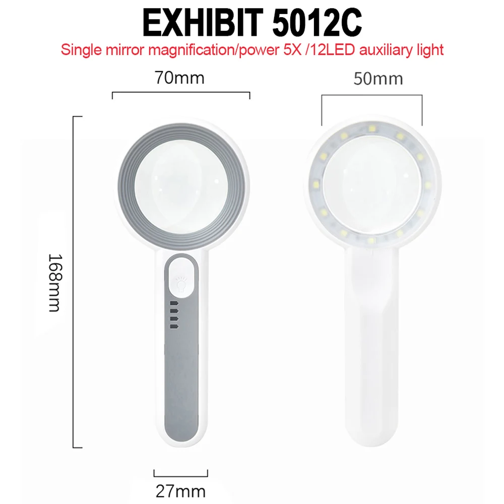 LED 조명 휴대용 주얼리 돋보기 쥬얼리 확대경 현미경 미니 포켓 충전식 독서 수리용 3 가지 12X 17,200원