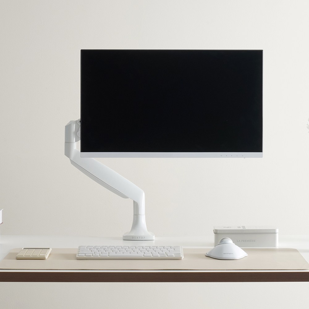 덱스탑 싱글 화이트 모니터암 GS-32S 고중량 9kg 고품질 가스스프링 48,900원