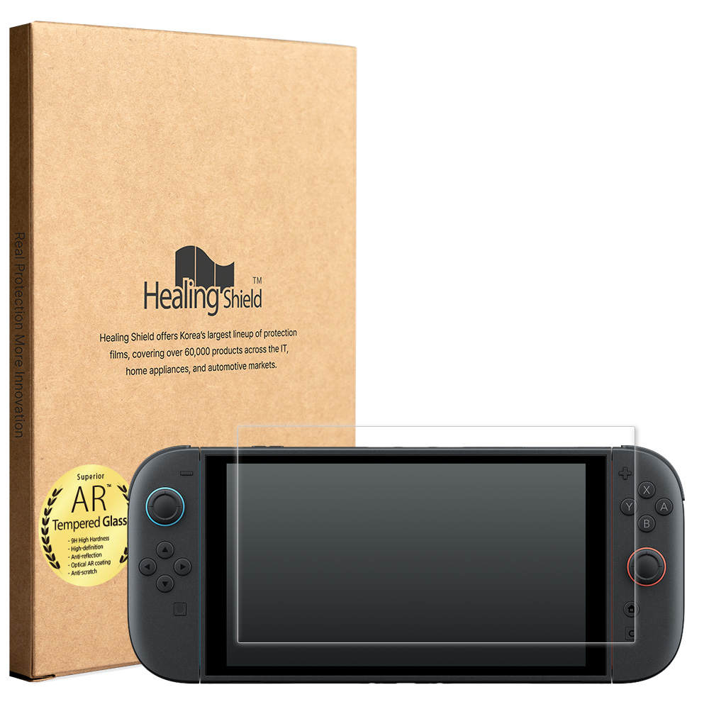 힐링쉴드 닌텐도 스위치2 AR 고화질 강화유리 액정보호필름 세트, 현재가 17,520원