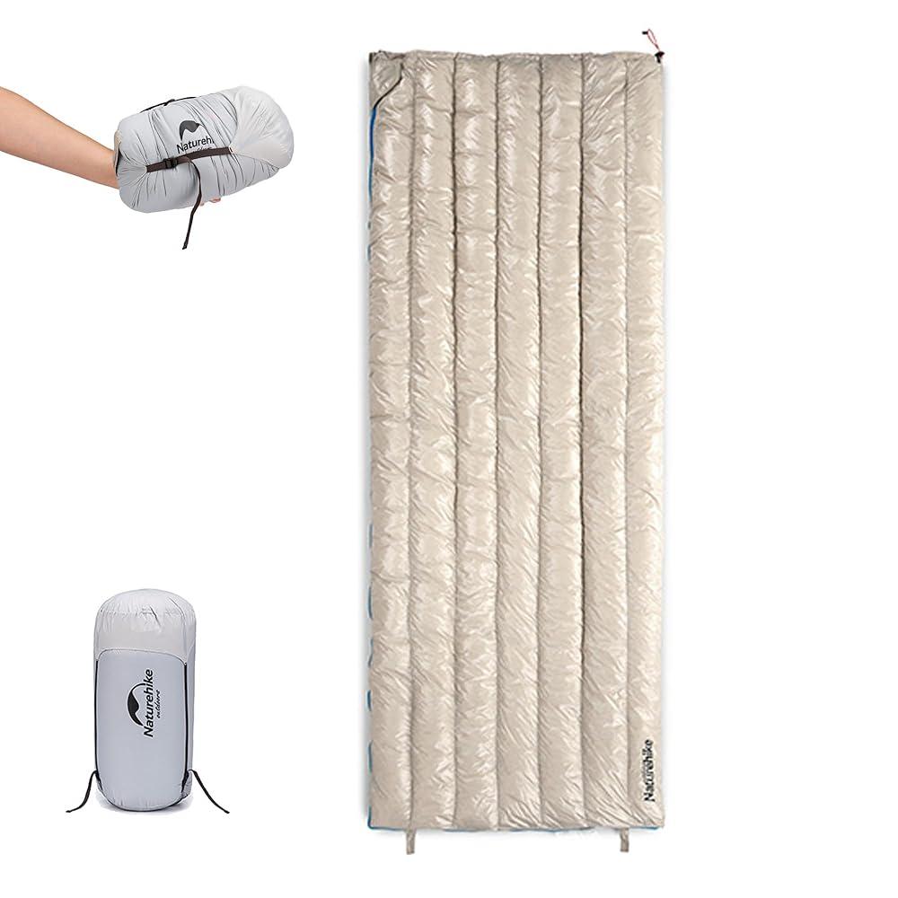 Naturehike 성인용 초경량 다운 침낭 - 85% 다운 콘텐츠 및 650 필 파워 배낭여행 침낭, 42/11.1°C(42/25°F), 컴팩트, 확장 가능, 커플용 접합 226,200원