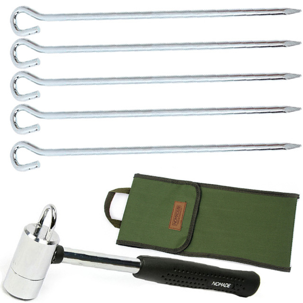 노마드 캠핑 팩해머 케이스 + 크롬 망치 + 스틸 텐트 40cm 5p 17,710원