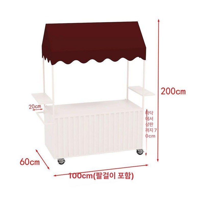 이동식 판매대 플리마켓 접이식 100x60x200cm 매대 철제 가판대, 1개, 화이트 100 772,000원