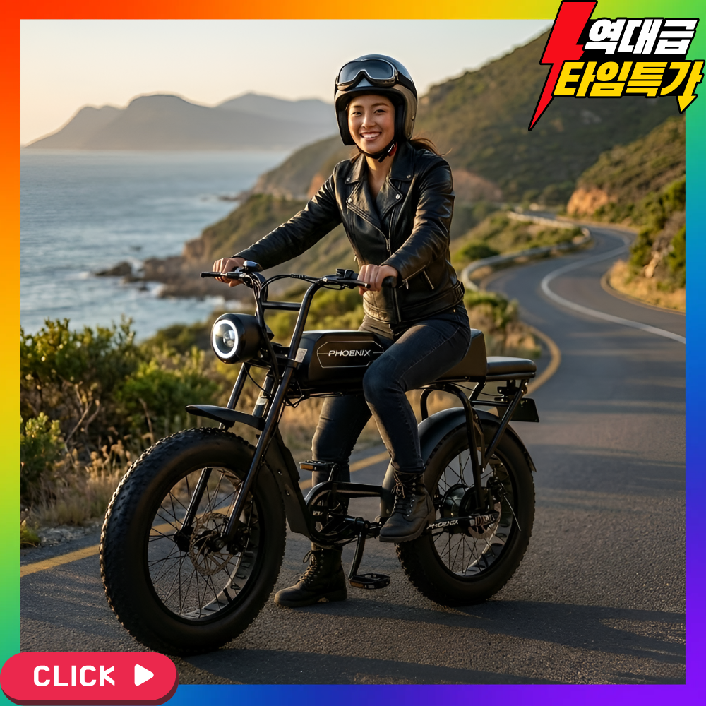 모토라인 피닉스 자토바이 전기 팻바이크 MTB 전기자전거 출퇴근용 배달용 스쿠터, S1 스텐다드, 알루미늄 합금 879,000원