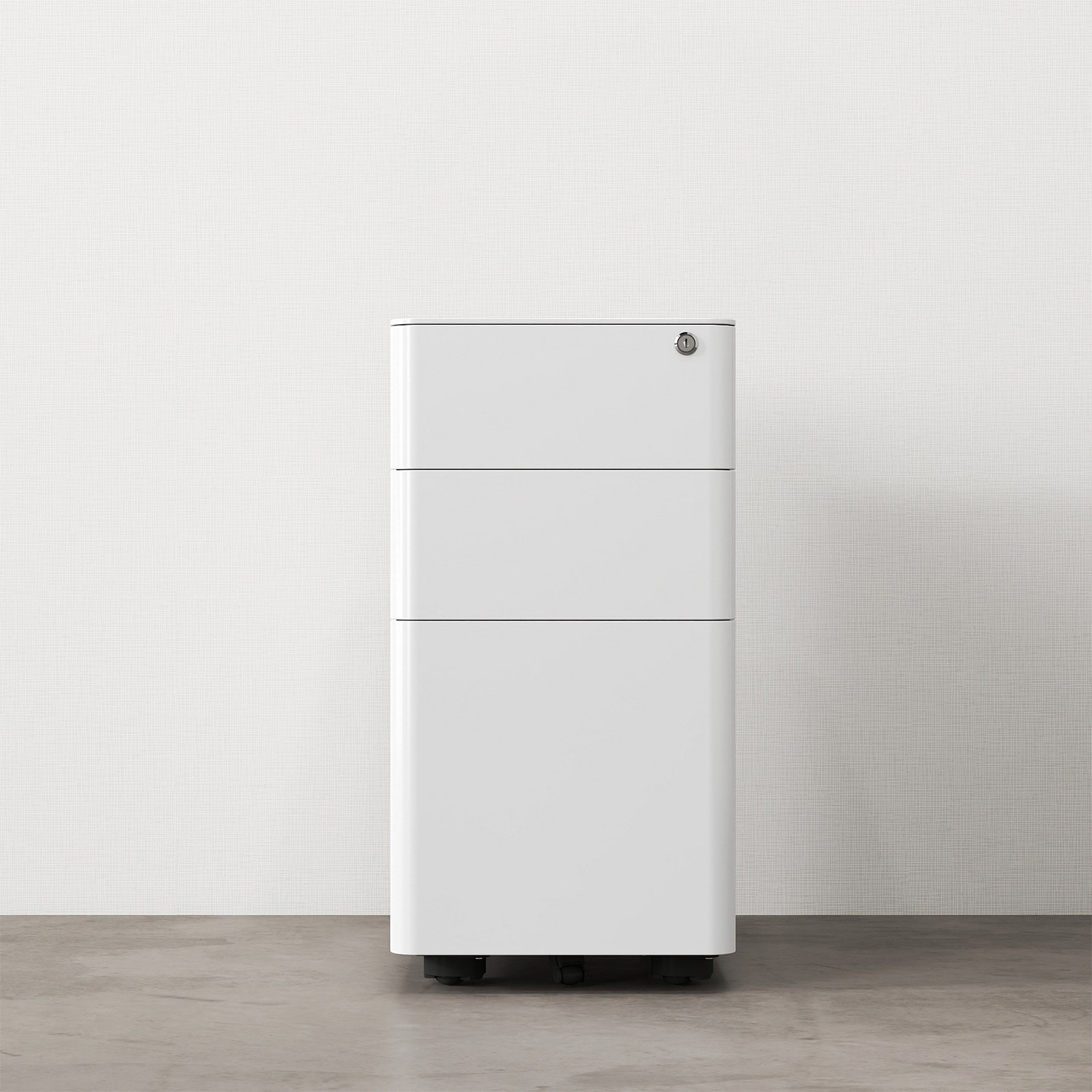 소웰라이프 프리미엄 철제 이동식 서랍장 3단 잠금형 사무용 수납 캐비닛, 화이트 188,000원