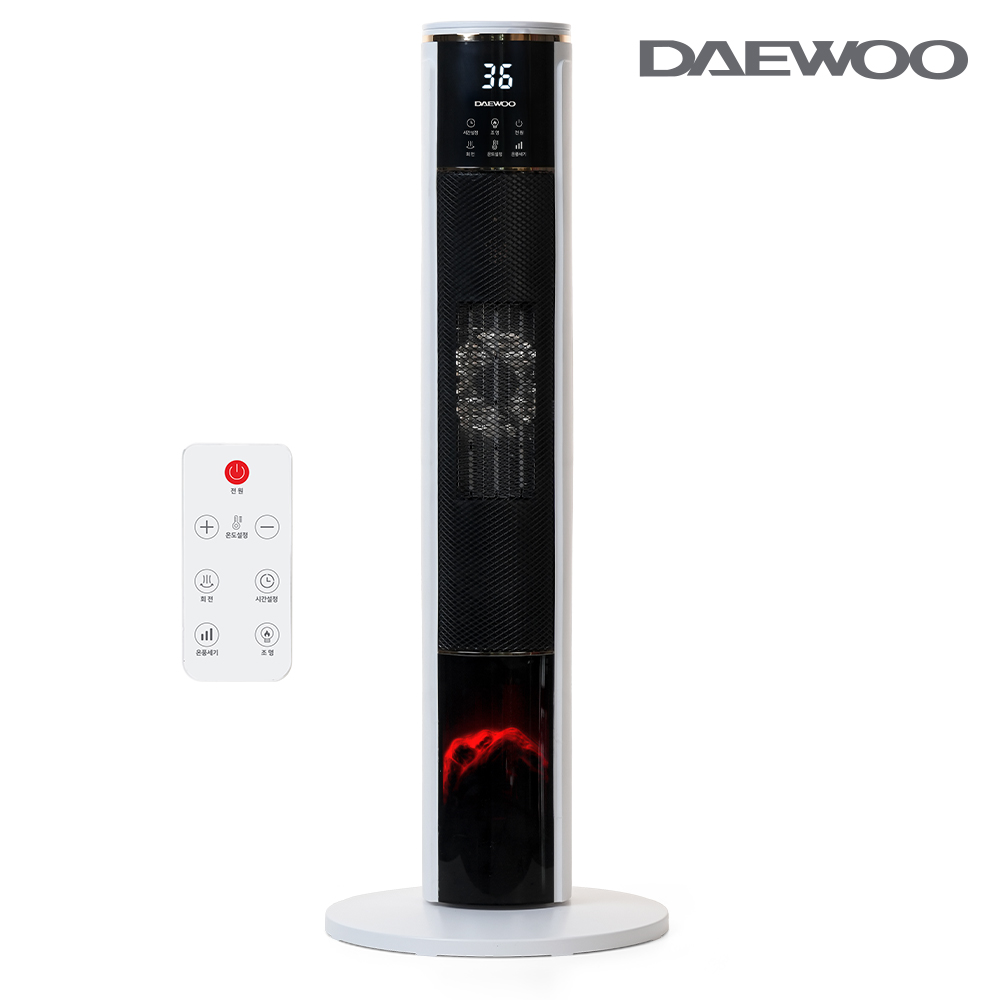 [최신] 프리미엄 대우 스텔라웨이 PTC 온풍기 초저소음 불멍벽난로조명 PT2033R, 화이트, 대우PTC온풍기 109,000원