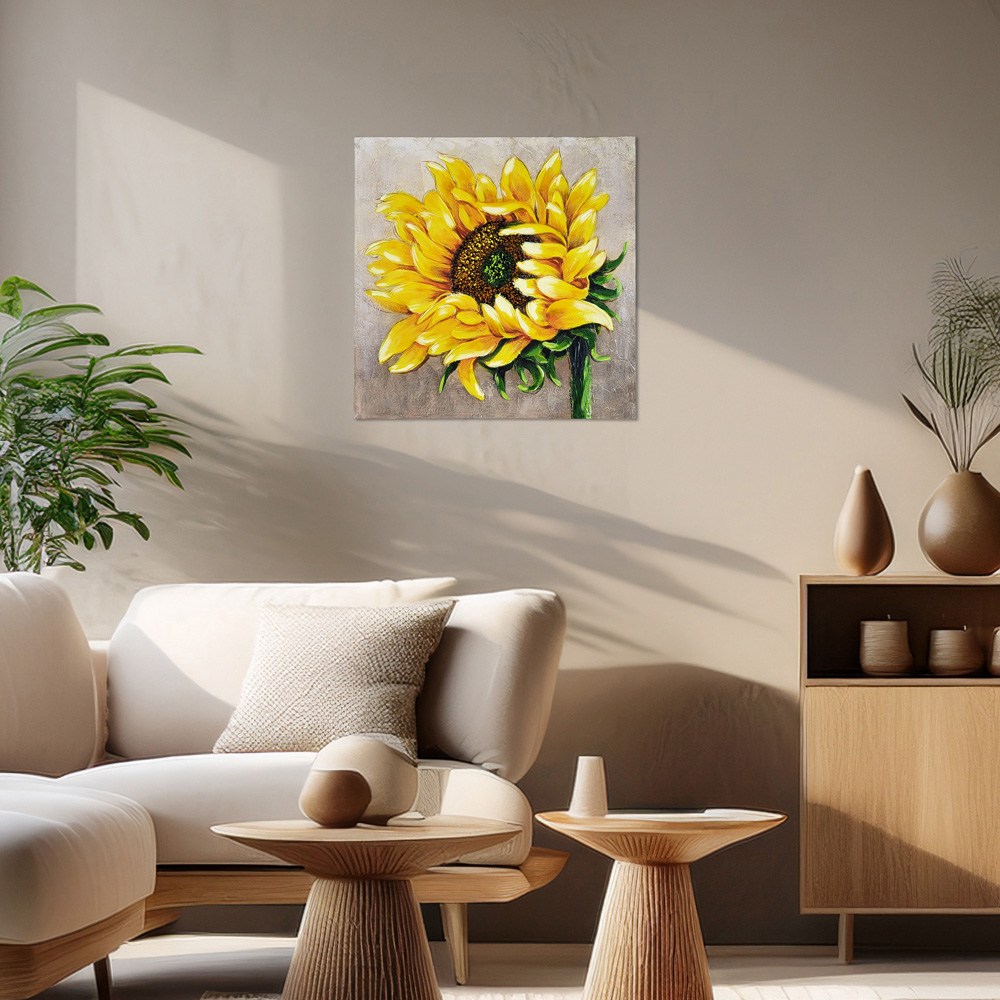 한송이 해바라기 거실 현관 벽장식 캔버스 유화 그림 액자 부자되는 풍숭 인테리어 39,950원