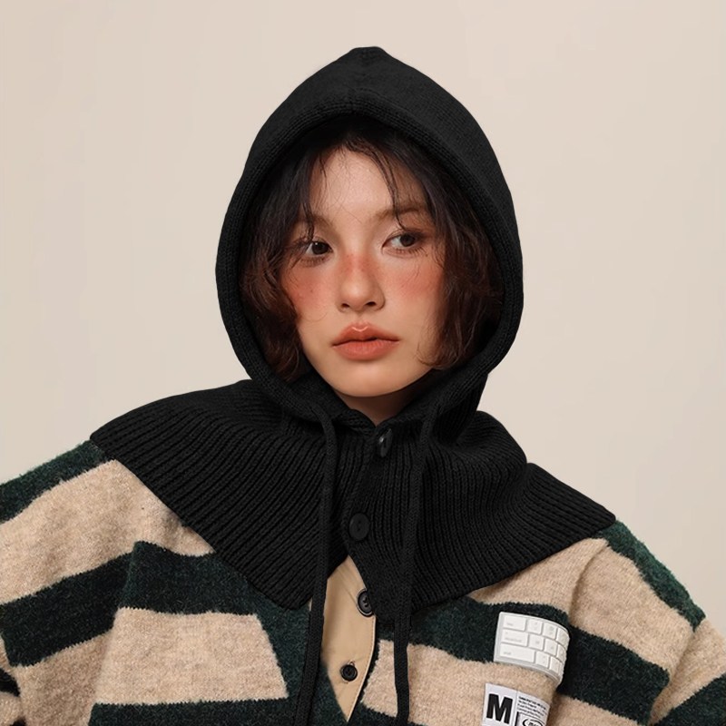 패션파트너 남녀공용 스트링 후드 모자 바라클라바 단추 니트 넥 워머 9,900원