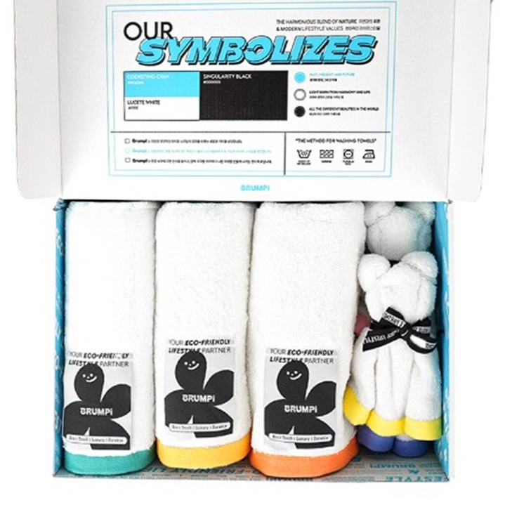 브룸피 프리미엄 수건 220g 40수 뱀부얀 3p + 핸드타월 2p 선물 세트, 1세트, 화이트 40,000원