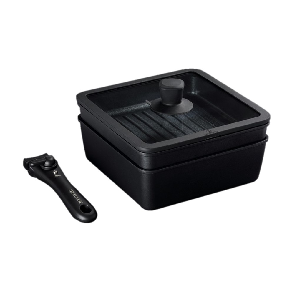 트루쿡 인덕션 세라믹 블랙 사각 후라이팬 멀티핸들 냄비 5P 세트 89,000원