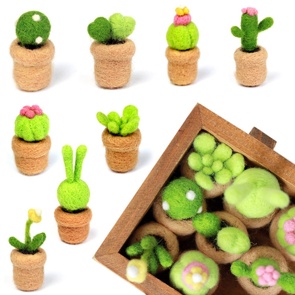 양모펠트 (한글설명서 제공) 다육이 선인장 시리즈 니들펠트 DIY 키트 입문, 이층꽃 2,200원