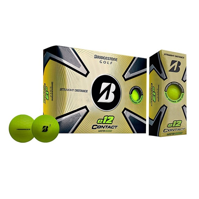 브리지스톤 정품 3피스 골프공 컨택비 스트레이트 디스턴스 E12 비거리 골프볼, 그린, 1개, 12개입 40,200원