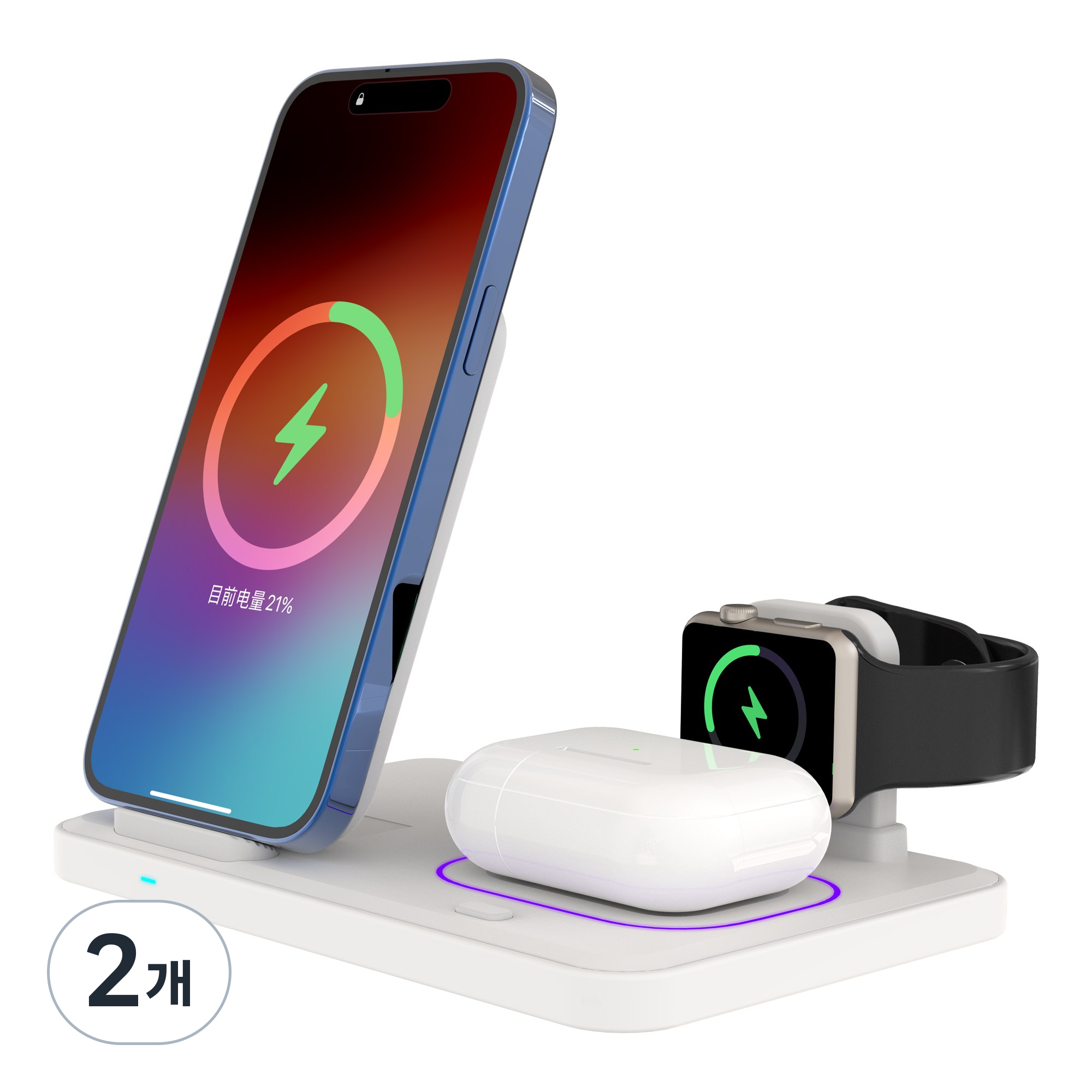 노존 아이폰 갤럭시 3IN1 핸드폰 무선 충전기 거치대 초슬림 고충 37,800원