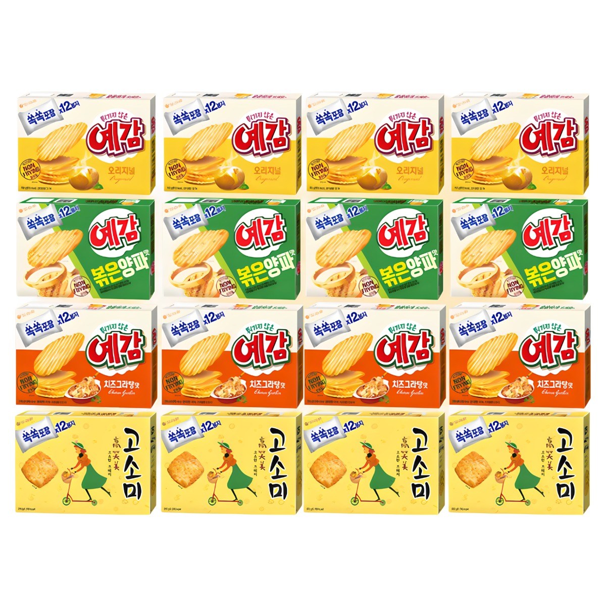 오리온 예감 오리지널 192g+치즈그라탕 204g+볶은양파맛 204g+고소미 216gx각4개(총16개) 64,800원