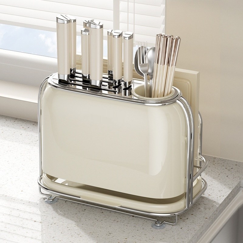 주방 칼꽂이 수저꽂이 도마 일체형 수납대 스테인리스SNJ001 23,920원