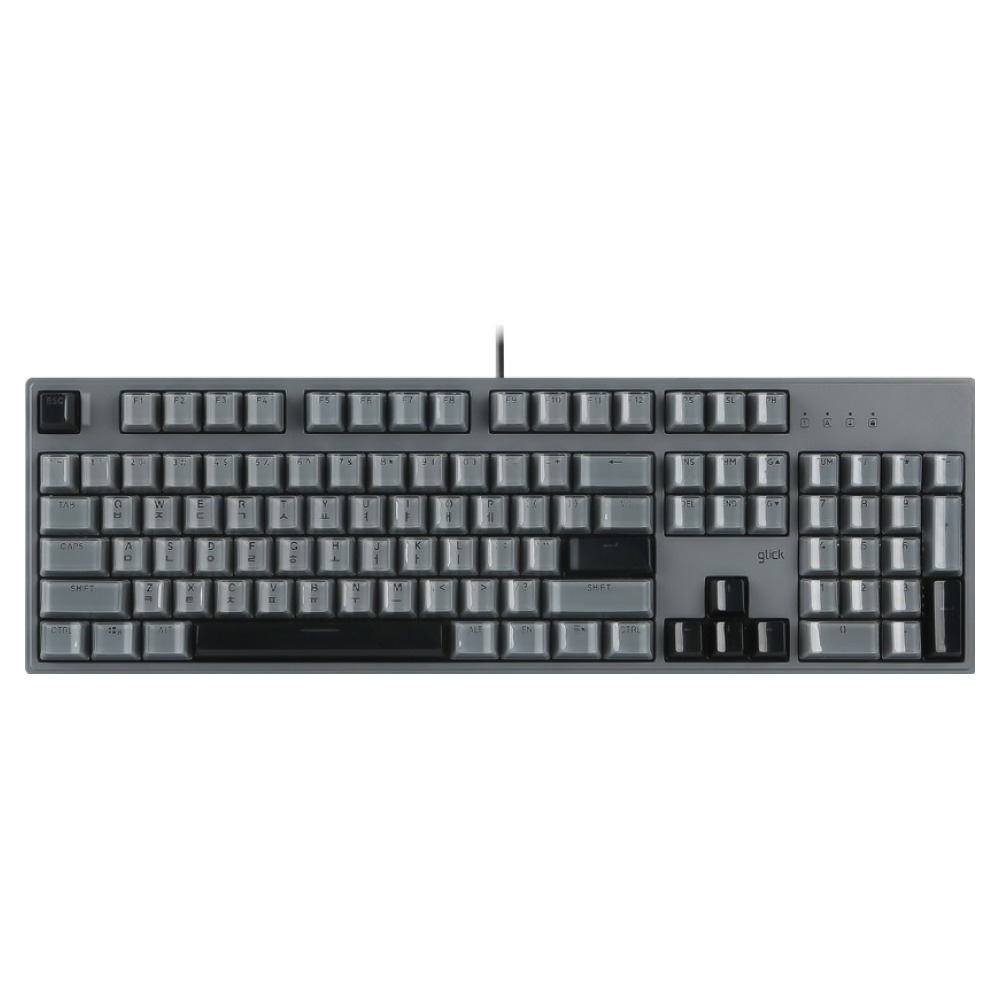 지클릭커 풀배열 방수 글래스 큐브 LED 게이밍 유선 기계식 키보드, 문스톤 그레이, V104, 키캡 59,800원
