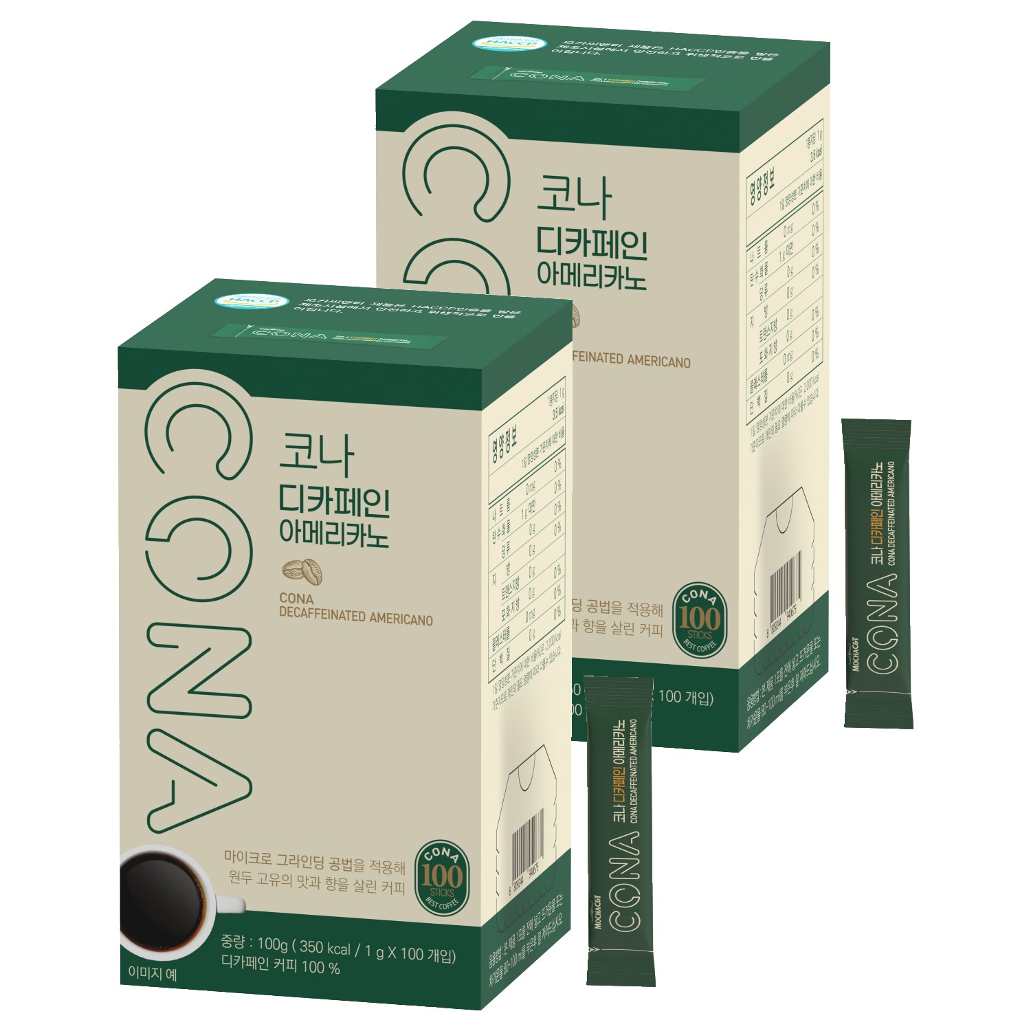 CONA 디카페인 아메리카노 원두커피믹스, 1g, 100개입, 2개 27,290원