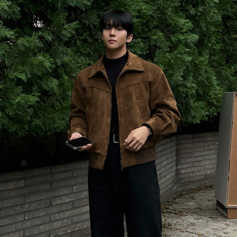 ANYOU 남성용 빈티지 스웨이드 자켓 오버핏 숏 자켓 웨스턴 라이더자켓 가을 간절기 캐주얼 데일리 30,800원