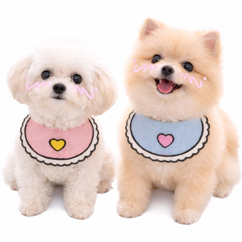 로로포우 강아지 턱받이 고양이 스카프, 1세트, 블루+핑크 11,000원