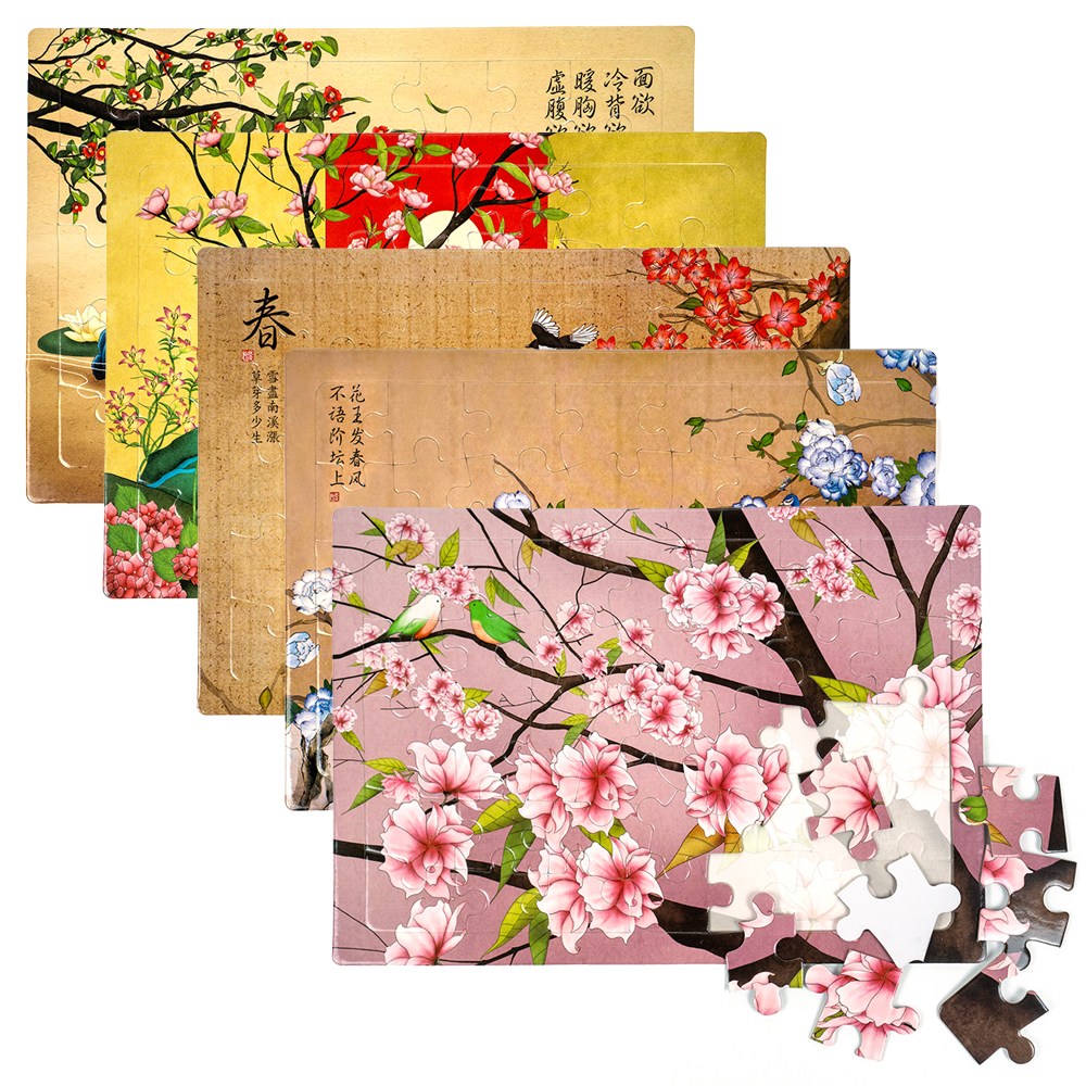 치매예방 어르신용 민화퍼즐 새와 꽃그림 나무그림 세트 A4 35피스 효도선물 전통화 한국화, 1세트, 35피스 23,900원