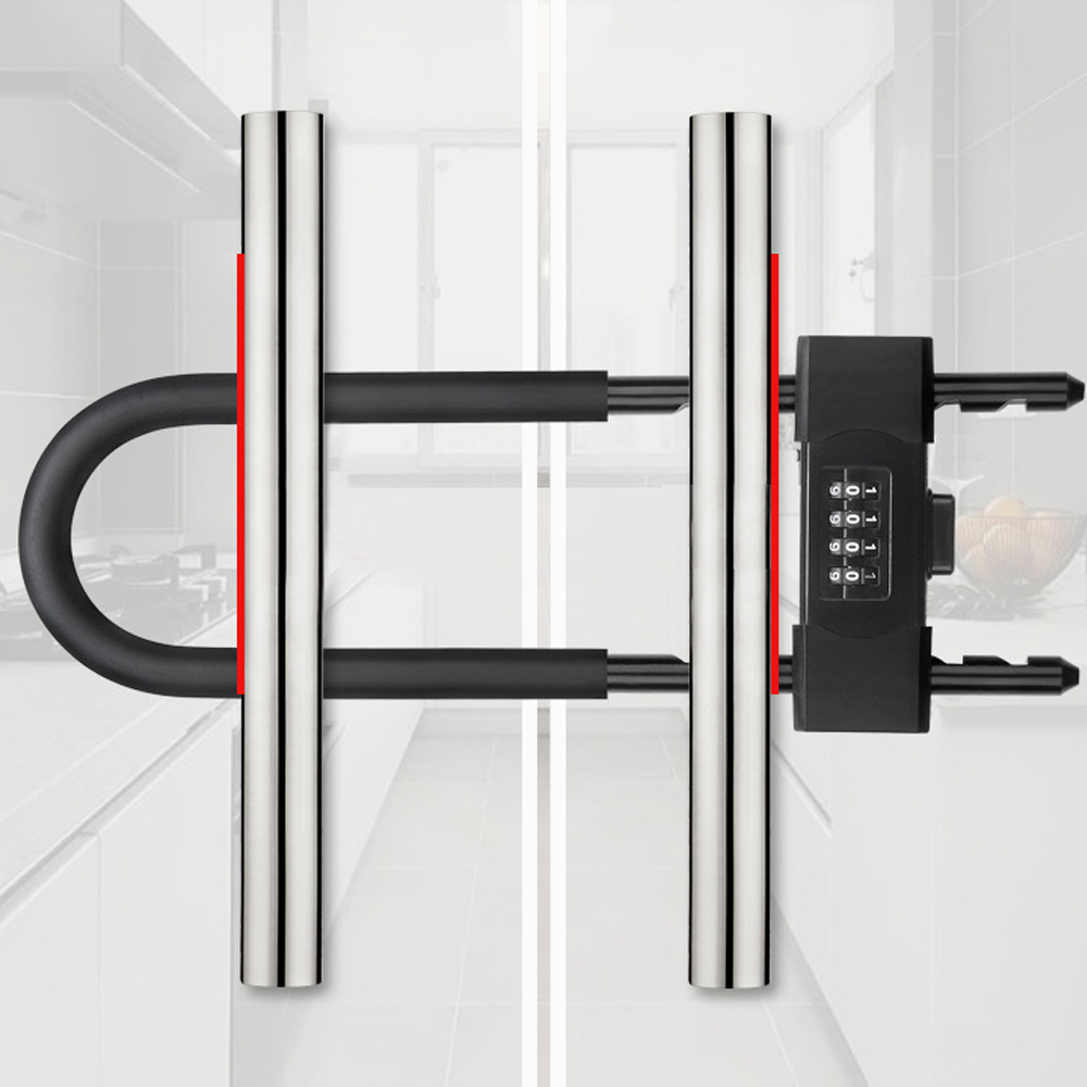 아띠꼴로 유리문 손잡이 U 자물쇠 대문 강화도어 열쇠 현관문, 1개, 단일색상 19,500원