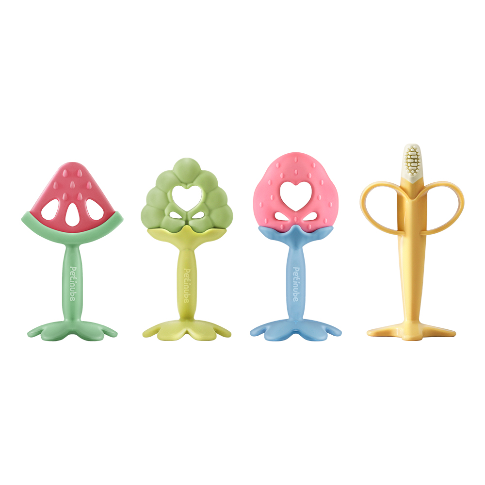 [국민육아템] 1+1 쁘띠누베 실리콘 과일 치발기(케이스포함) 택1 (혼합구성), 1개, 만년설 딸기 + 수박바 15,900원