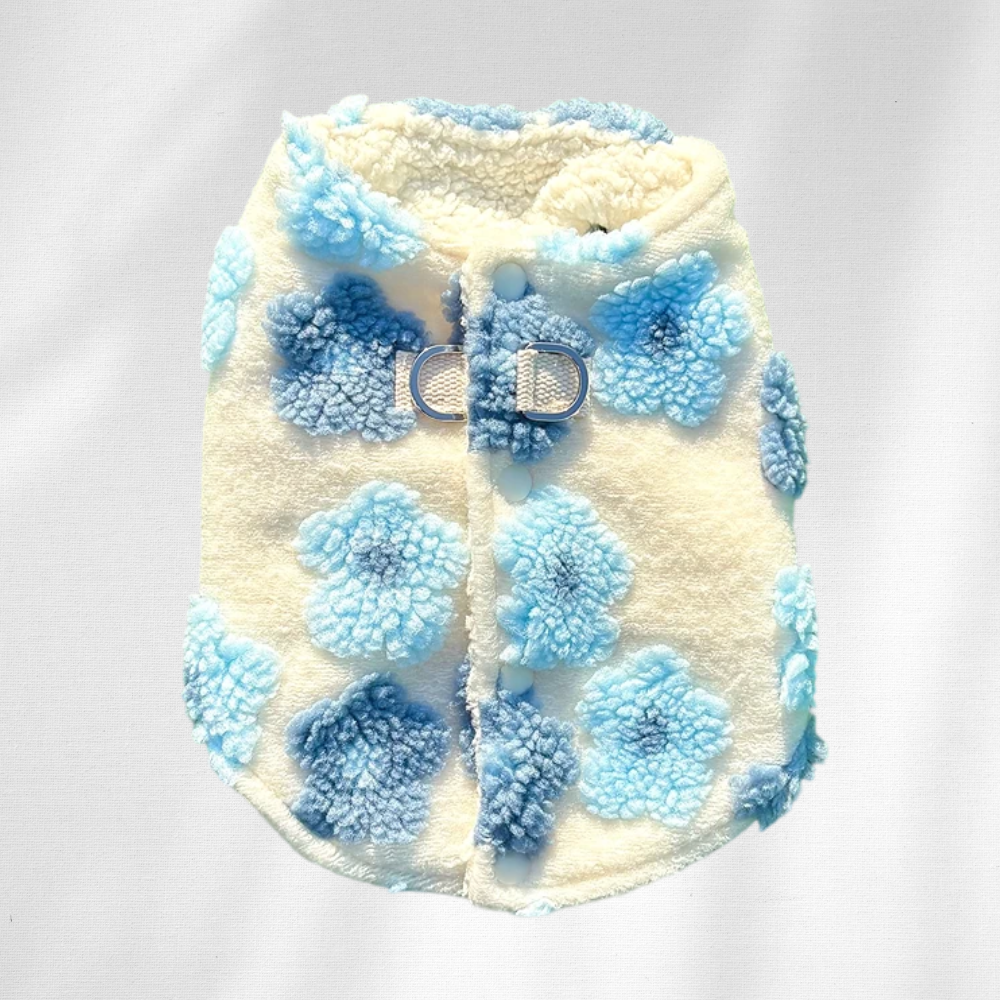 뛰뛰펫 강아지 겨울 꽃구름 양털 후리스 하네스 강아지옷 패딩 뽀글이 조끼 29,800원
