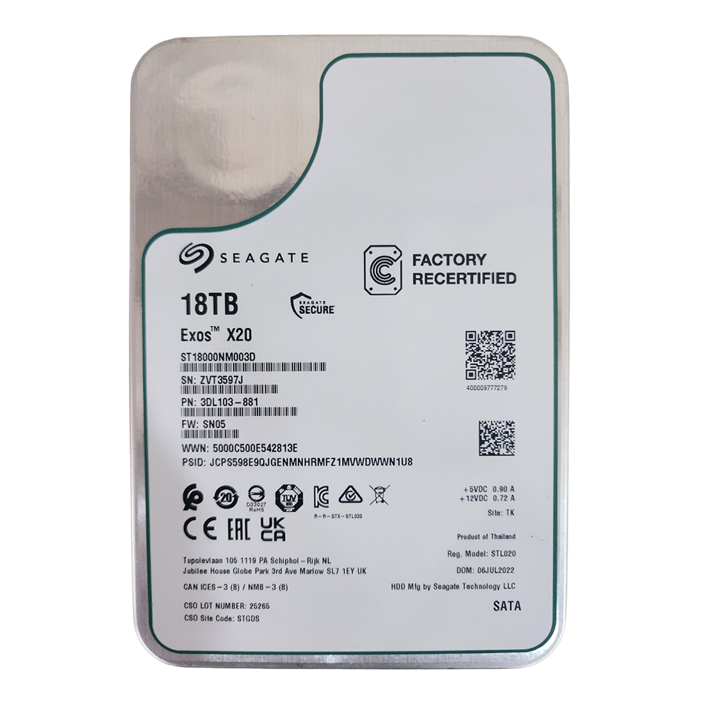 씨게이트 3.5인치 하드디스크 18TB 7200RPM 256MB HDD ST18000NM003D, 18TB, ST18000NM003D 547,000원