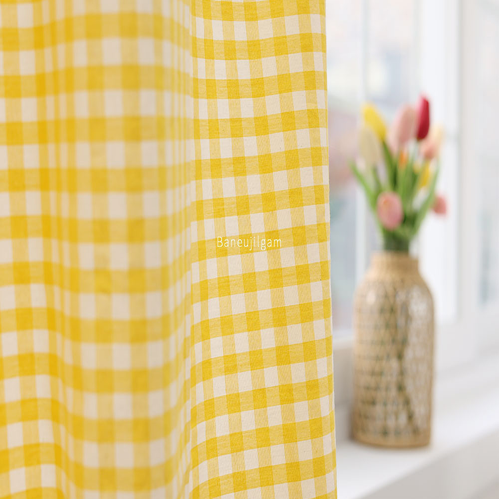 체크원단 30수 순면 선염 대폭 깅엄체크 멜란지 커튼 홈패션 소품인테리어 12컬러,바느질감 5,200원