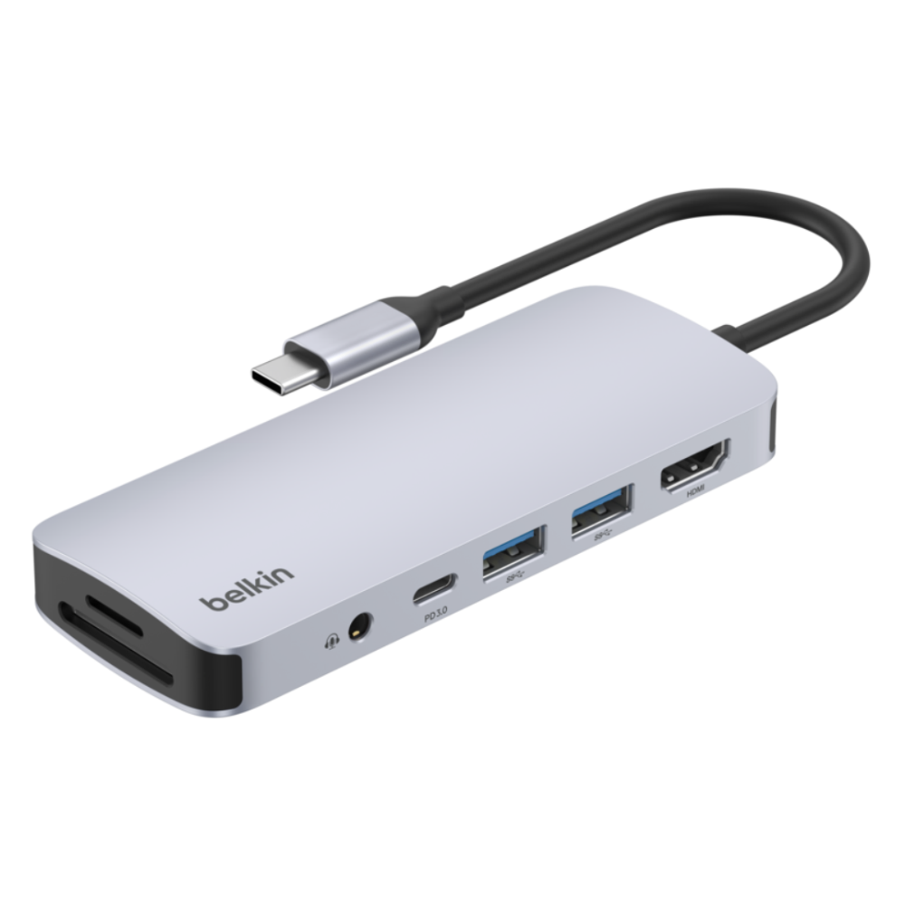 벨킨 connect USB C 7in1 멀티 포트 허브 어댑터 AVC009fqSGY V2, 실버 그레이, 1개 49,900원