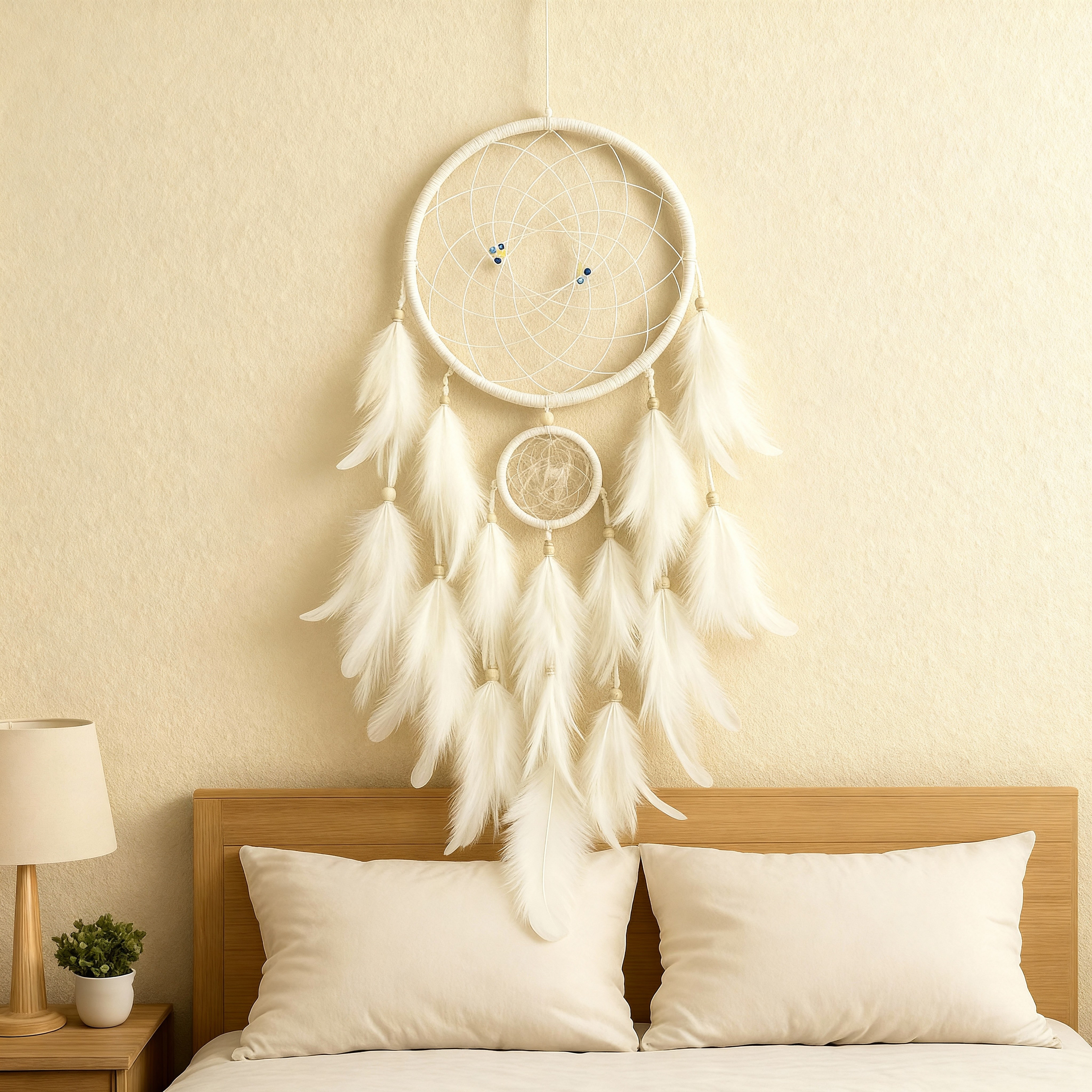 더웅 마음안정 깃털 드림캐쳐, 화이트 12,600원