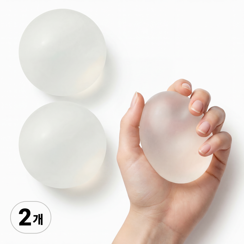 리즈니 말랑이 원형 스퀴시 스트레스볼, 2개, 120g, 반투명 화이트 6,990원