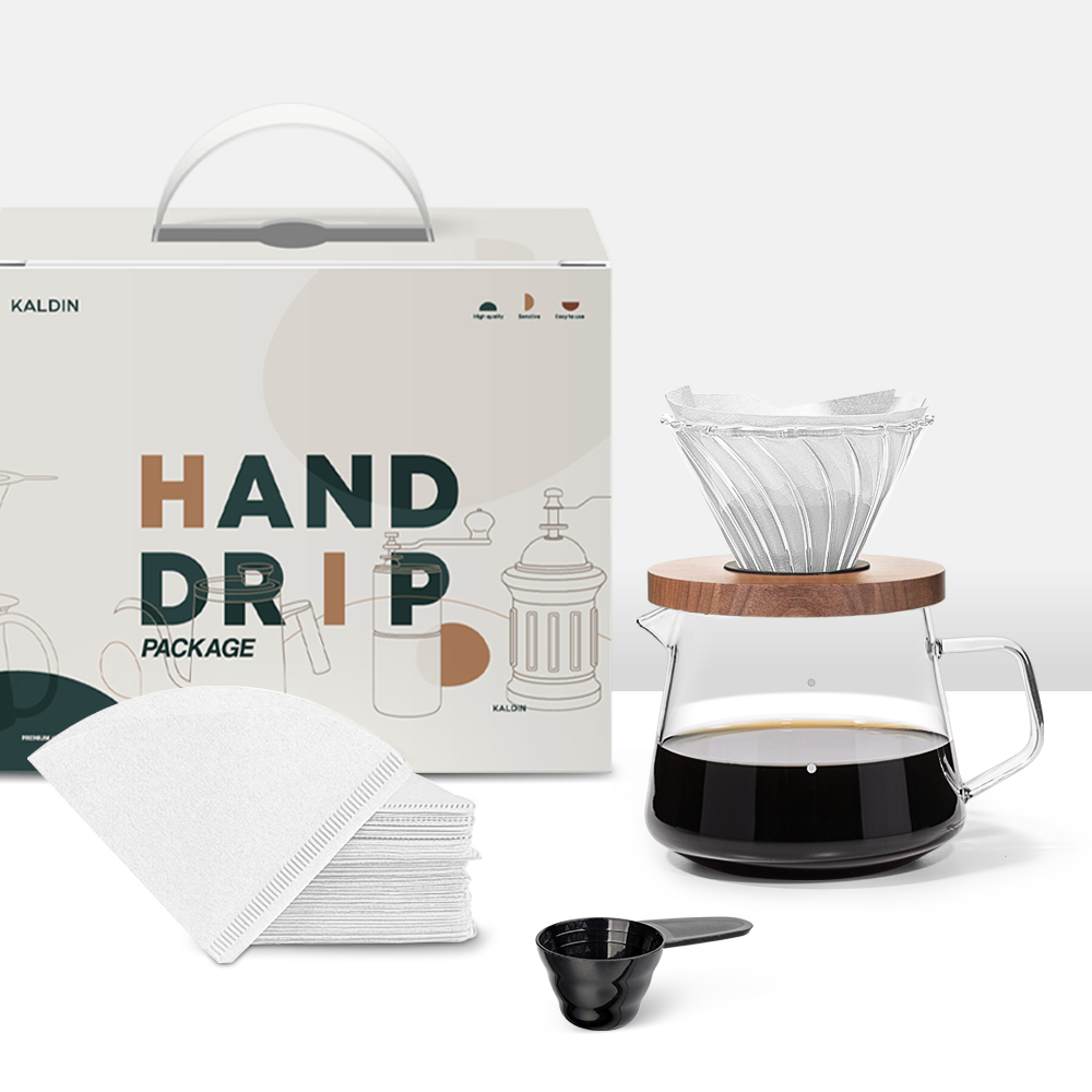 칼딘 V형 클리어 핸드드립 세트 화이트 2-4인용, 1세트, 5종, 600ml 23,500원