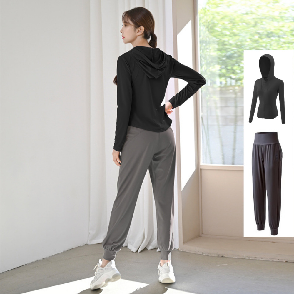 가치스토어 여성 운동복 상하세트 요가복 필라테스복 트레이닝복 헬스장 런닝복 조깅 등산복 여성집업+조거팬츠 2종 세트 39,600원